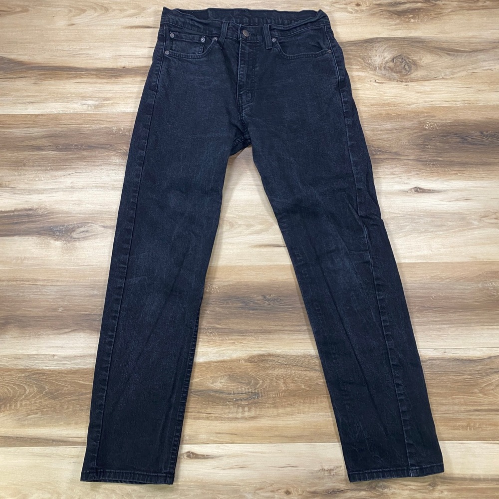 Levi's 505 Jeans Men 32x30 Heritage Cotton Blend Regular Fit Black Modern Casual